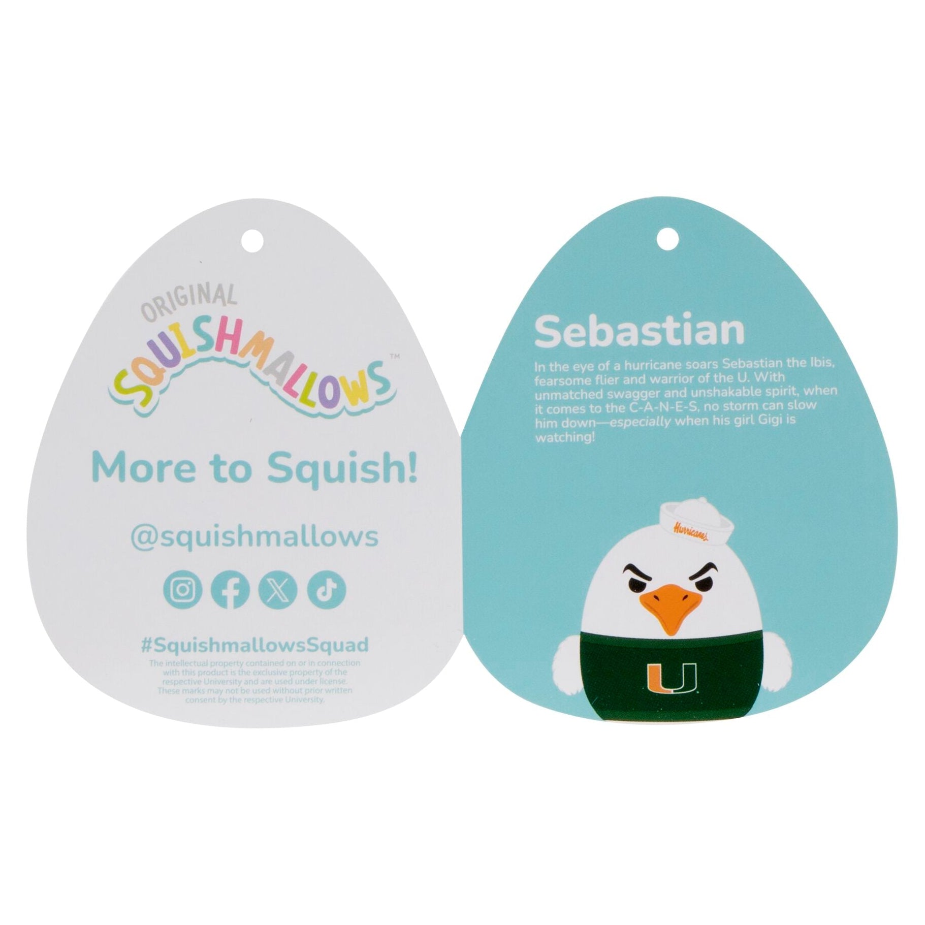University of Miami 3.5-Inch Sebastian the Ibis Plush Clip