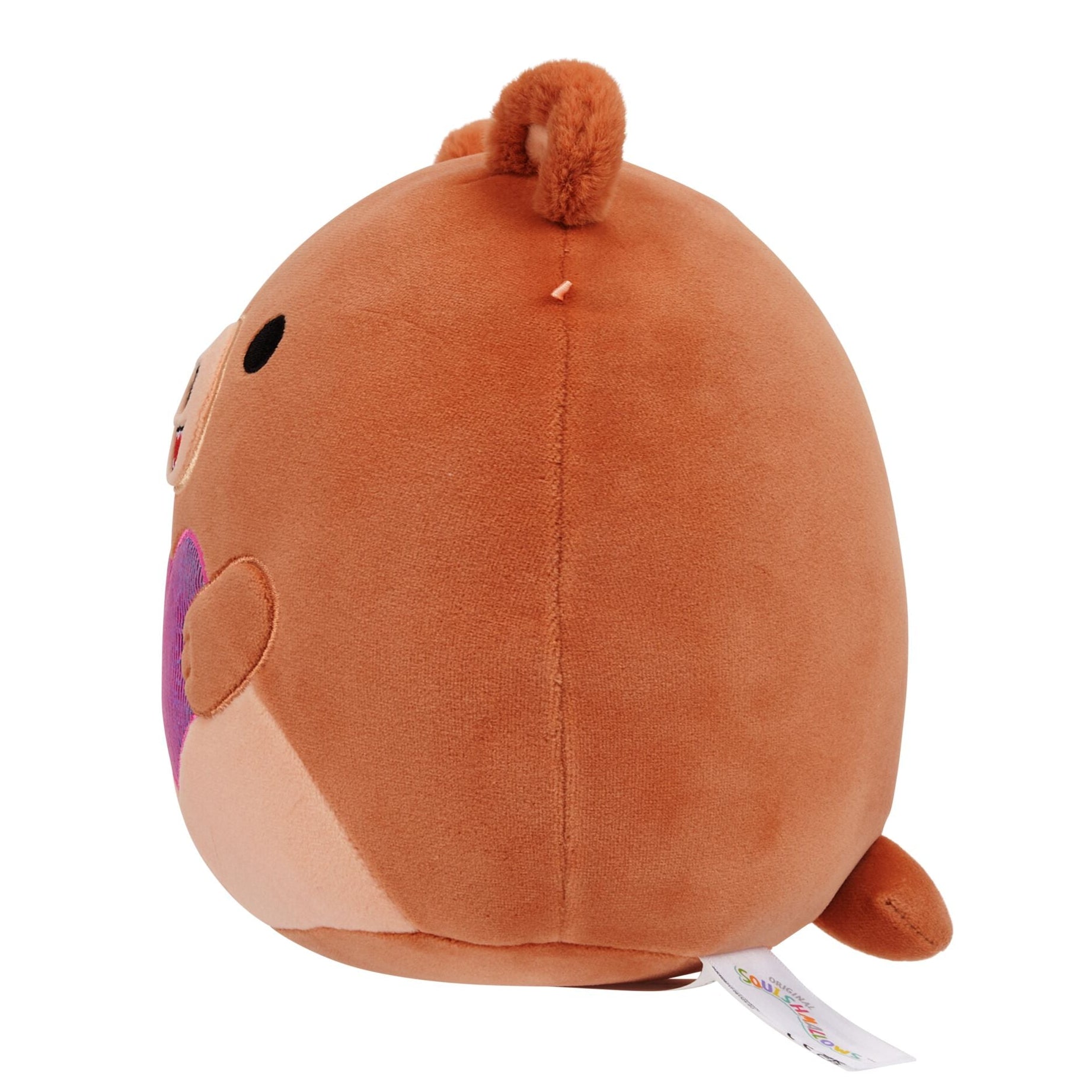 8-Inch Stokely the Brown Kodiak Bear Holding a Rainbow Heart
