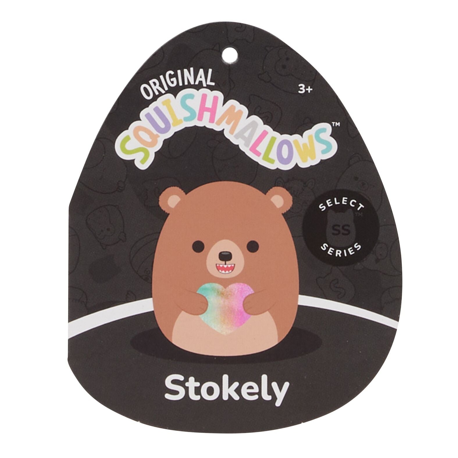 8-Inch Stokely the Brown Kodiak Bear Holding a Rainbow Heart