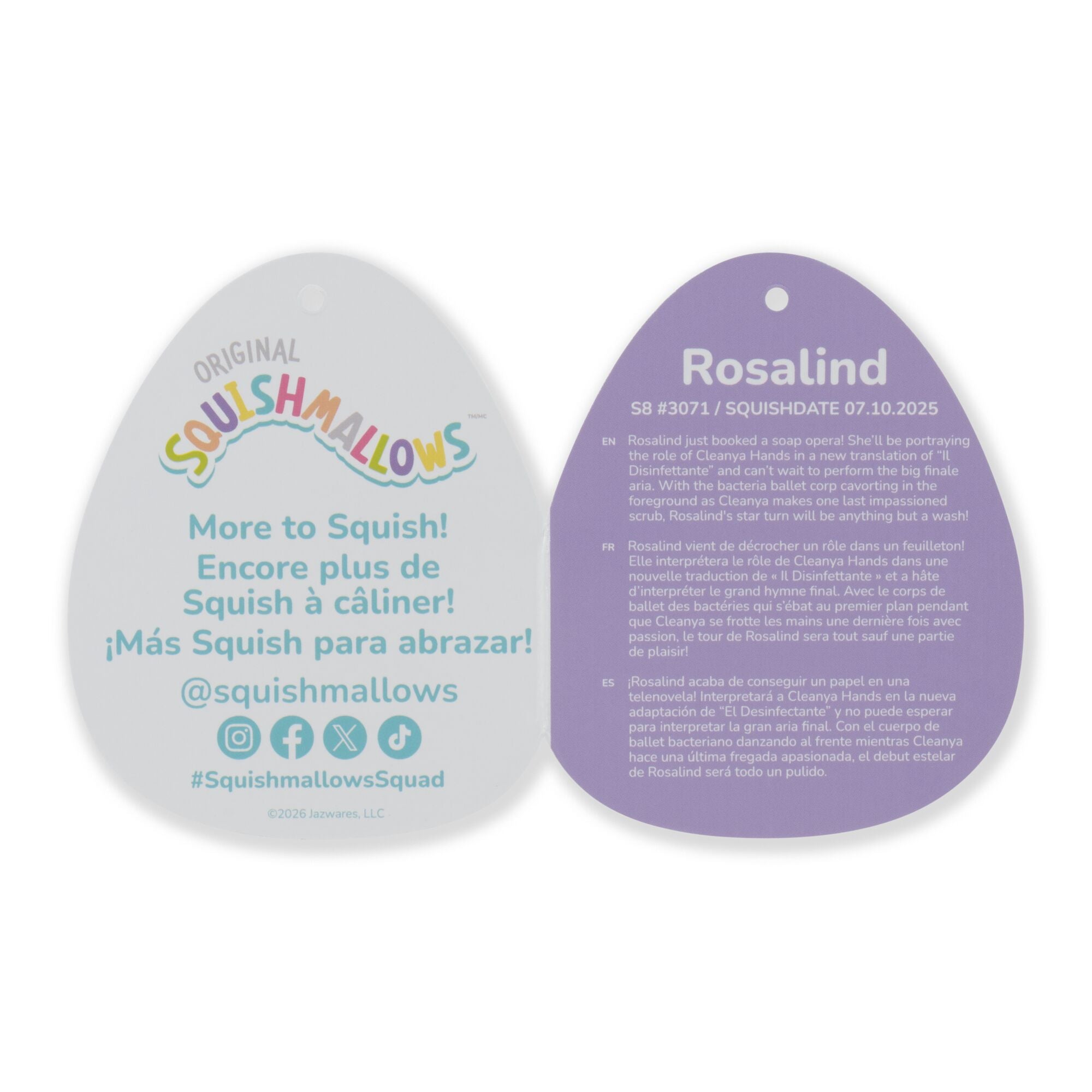 8-Inch Rosalind the Pink and Periwinkle Dutch Rabbit