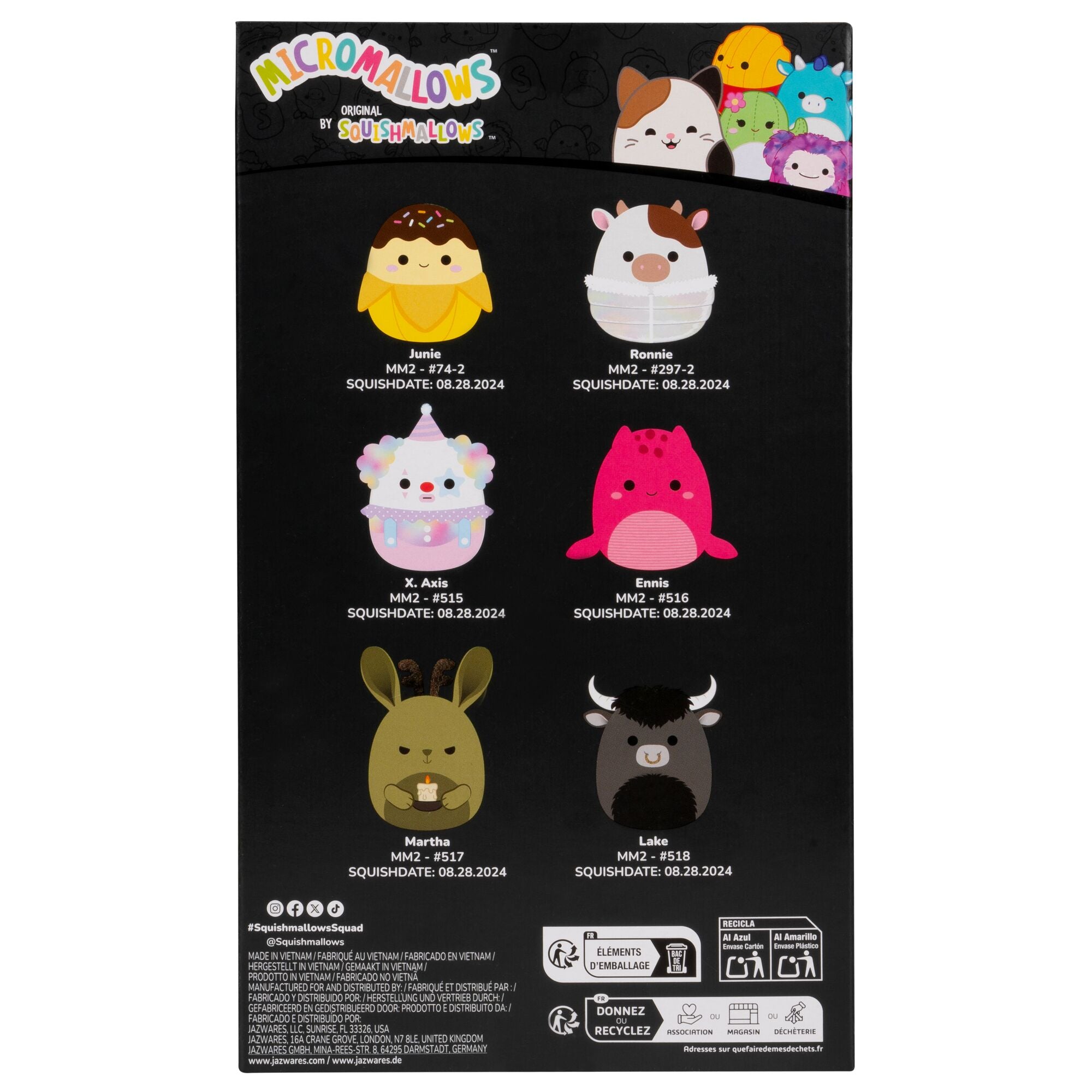 Micromallows Select Series 6-Pack - Ronnie, Junie, X. Axis, Ennis, Martha, Lake