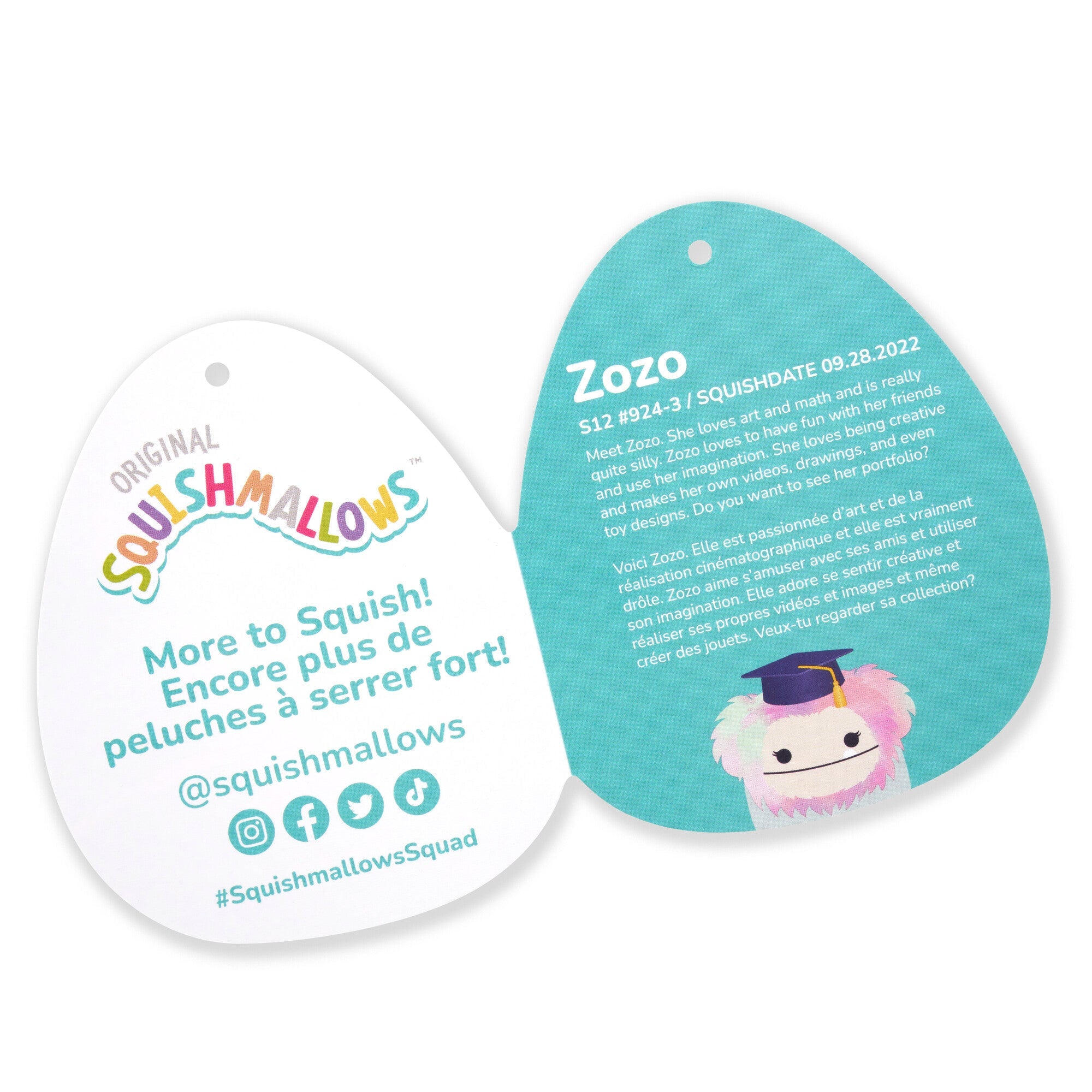 12-Inch Zozo the Teal Bigfoot in Graduation Cap