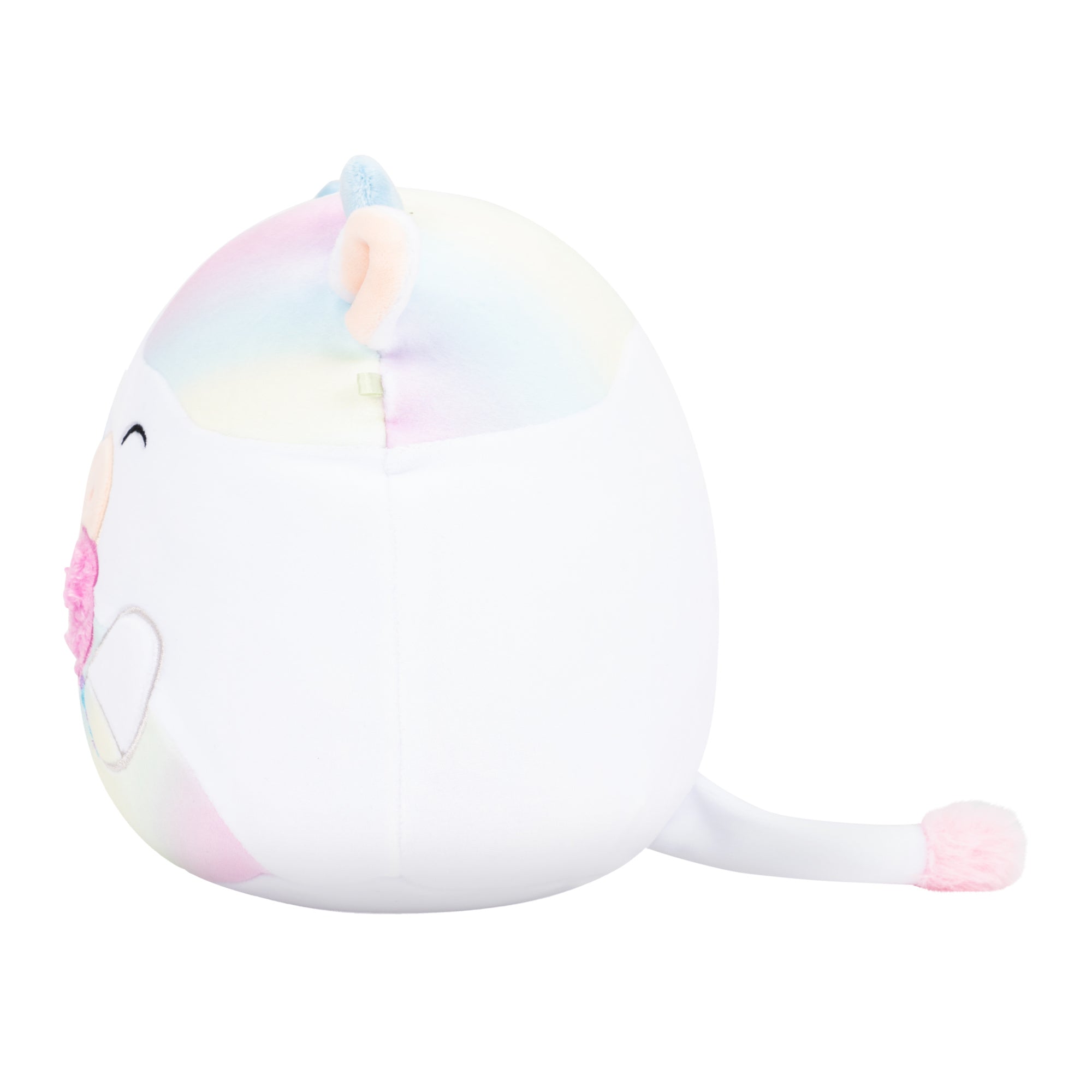 5-Inch Belozi the White And Rainbow Tie-Dye Cow Holding Cotton Candy