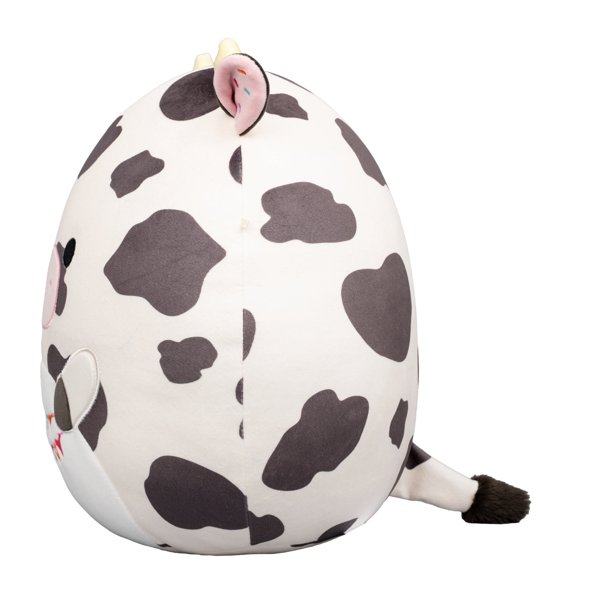 12-Inch Colin the Black and White Cow Holding Birthday Sign