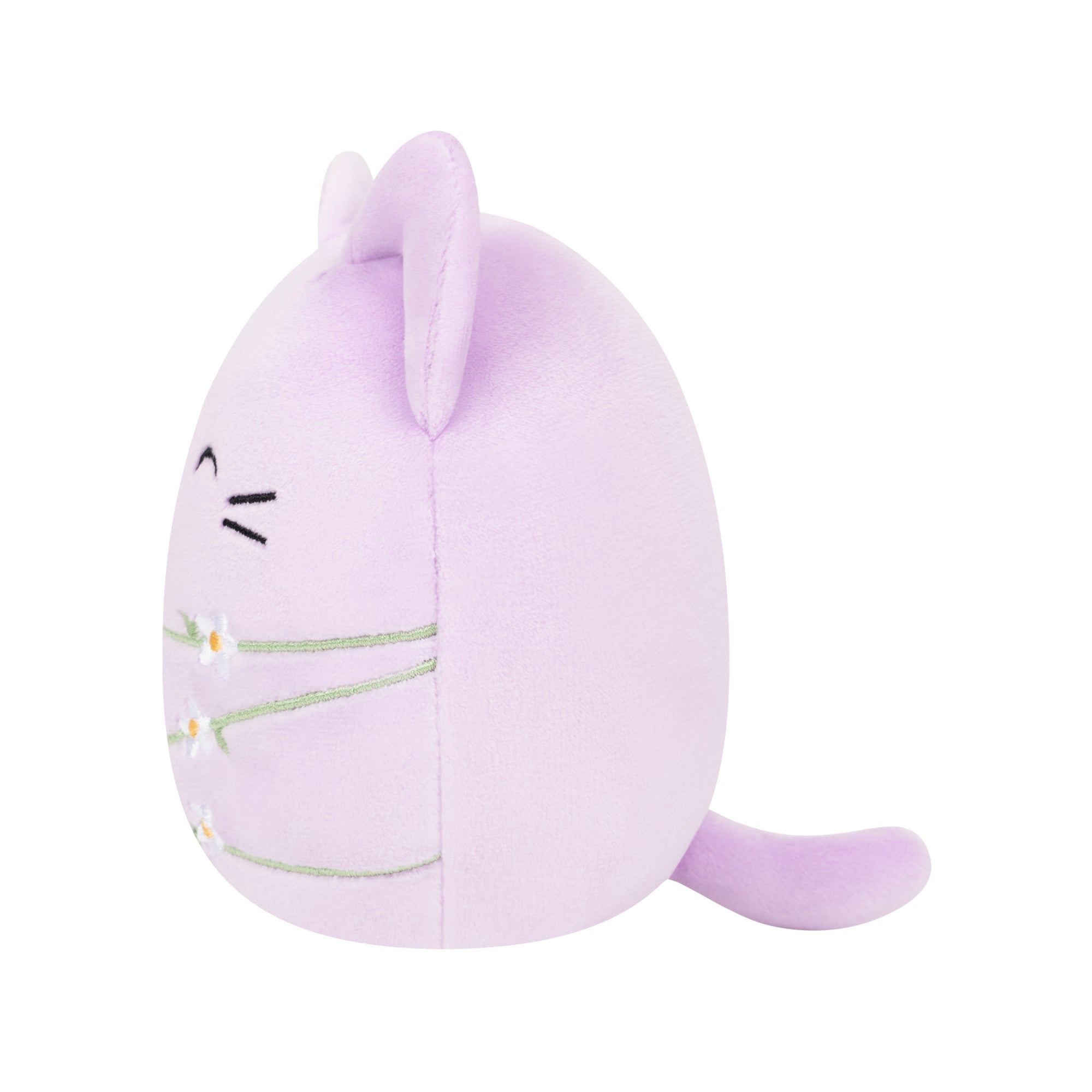8-Inch Mak the Lavender Cat Wrapped with Flower Stems