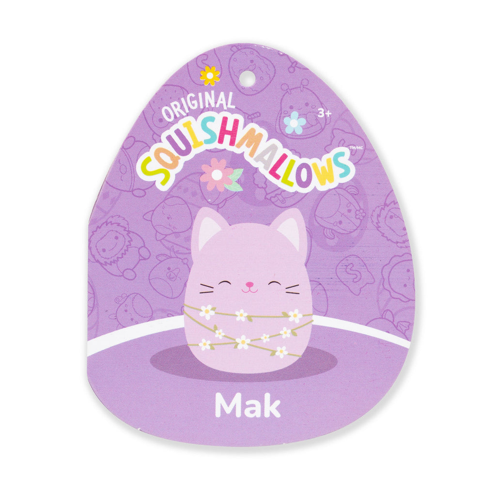 8-Inch Mak the Lavender Cat Wrapped with Flower Stems