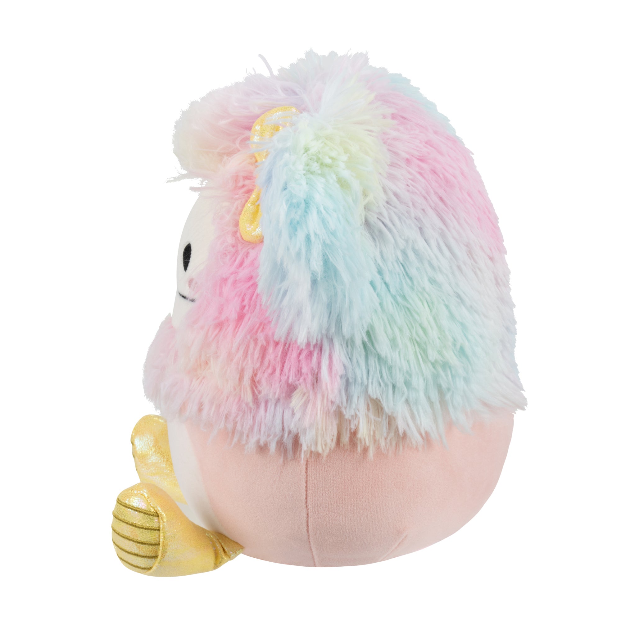 Diane the Peach Bigfoot with Yellow Rain Boots