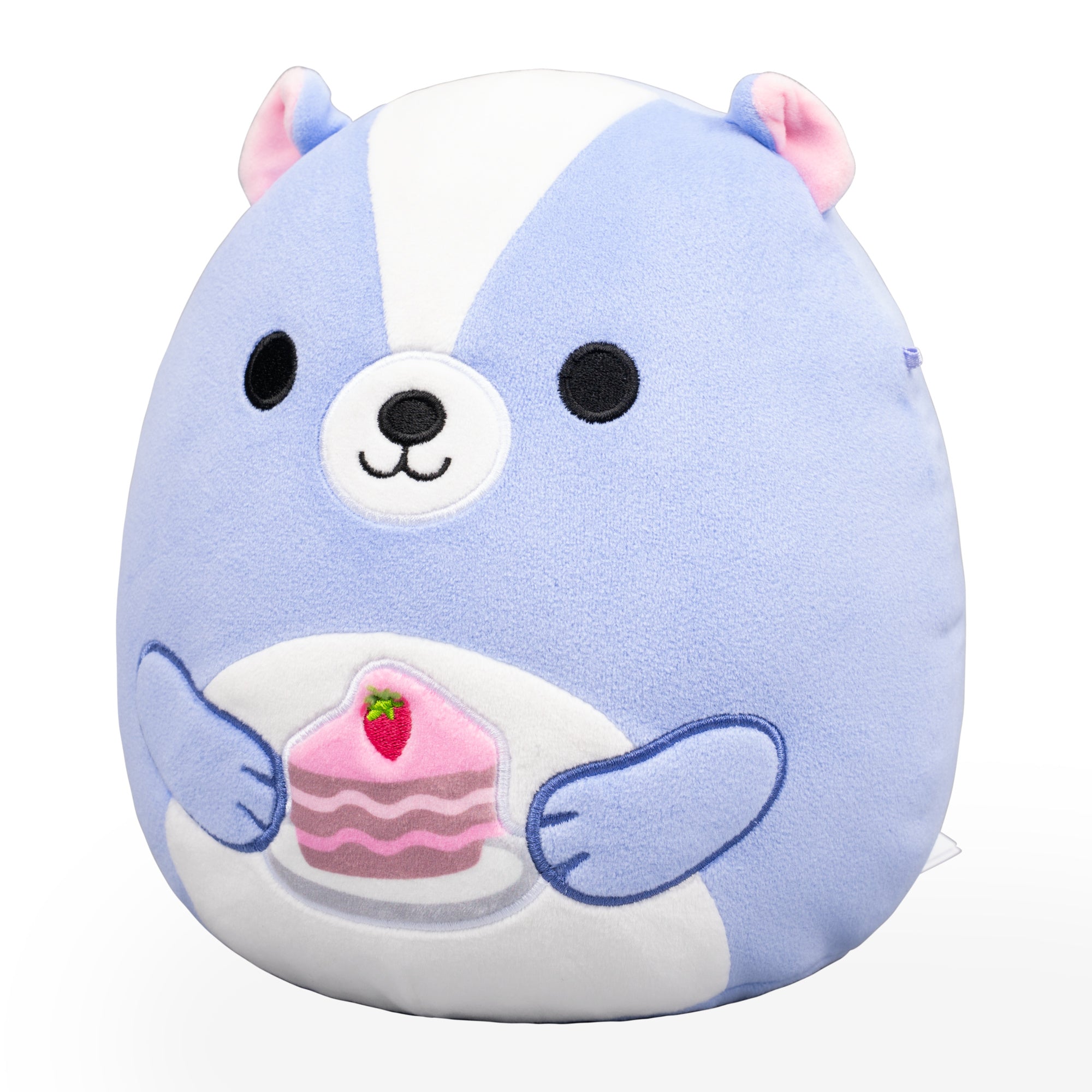 8-Inch Caspian the Lavender Skunk Holding Cake Slice