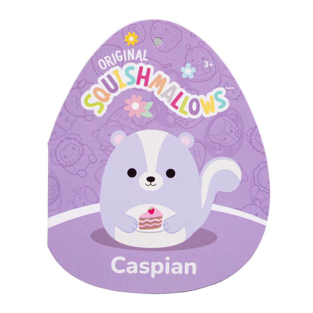 8-Inch Caspian the Lavender Skunk Holding Cake Slice