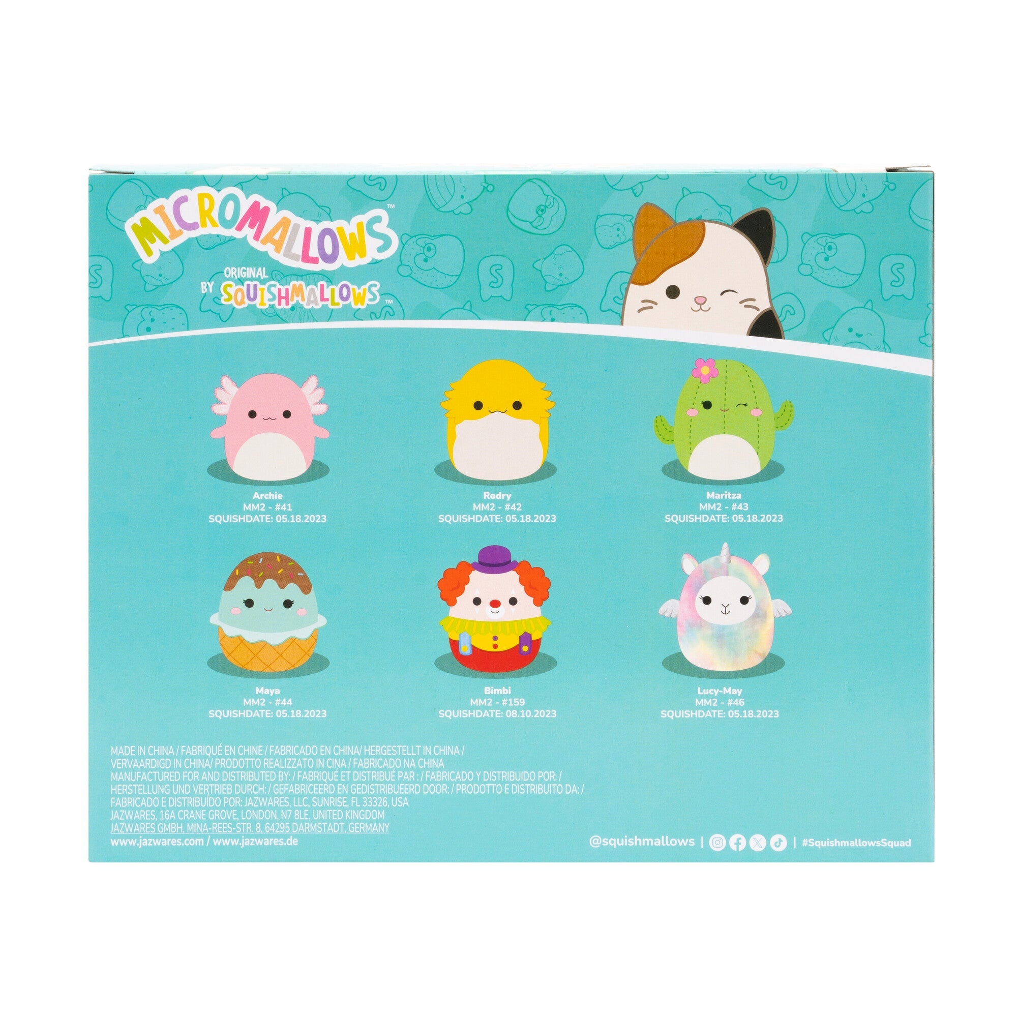 Micromallows 6-Pack – Archie Axolotl, Bimbi Clown, Lucy-May Llamapegacorn, Maritza Cactus, Maya Sundae, Rodry Bearded Dragon