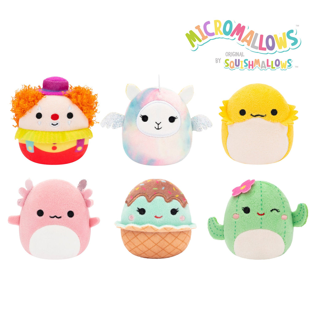 Micromallows 6-Pack – Archie Axolotl, Bimbi Clown, Lucy-May Llamapegacorn, Maritza Cactus, Maya Sundae, Rodry Bearded Dragon
