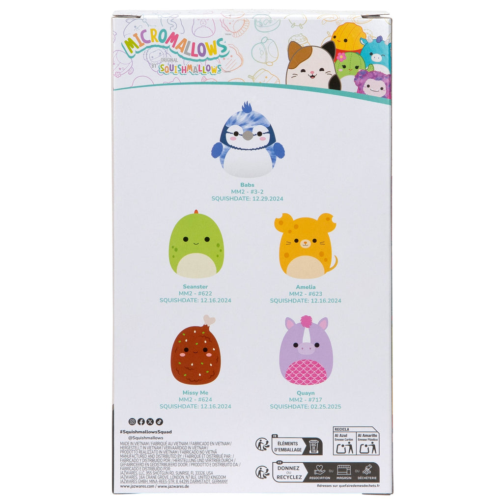 Micromallows 5-Pack - Seanster Stegosaurus, Quayn Hippocampus, Amelia Cheese Mouse, Missy Me Drumstick, Babs Blue Jay