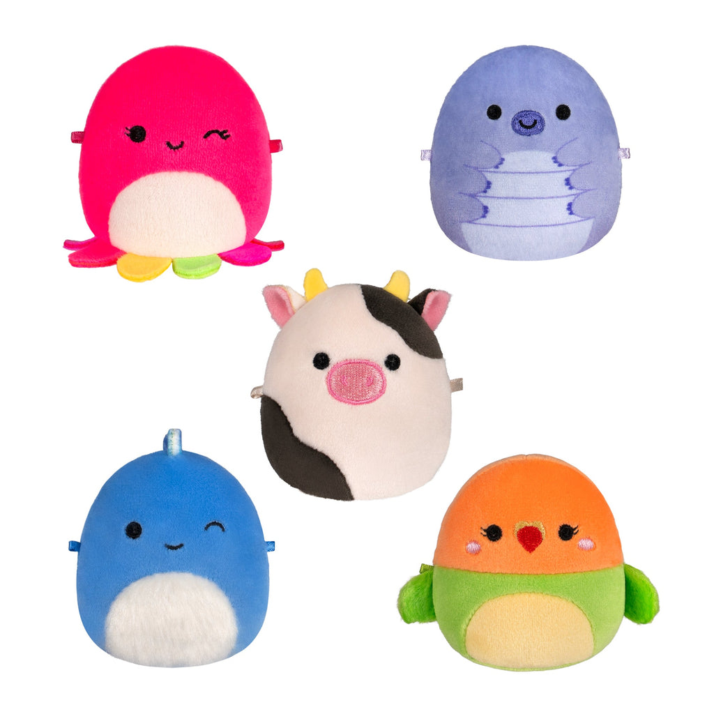 Micromallows 5-Pack - Tew Water Bear, Connor Cow, Plath Love Bird, Brody Dinosaur, Lasla Octopus