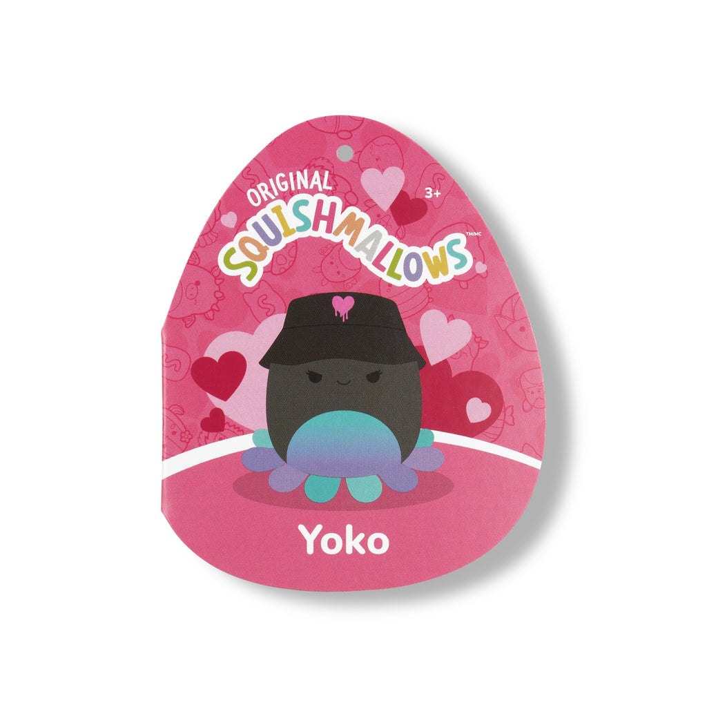 8-Inch Yoko the Charcoal Grey Octopus with Bucket Hat