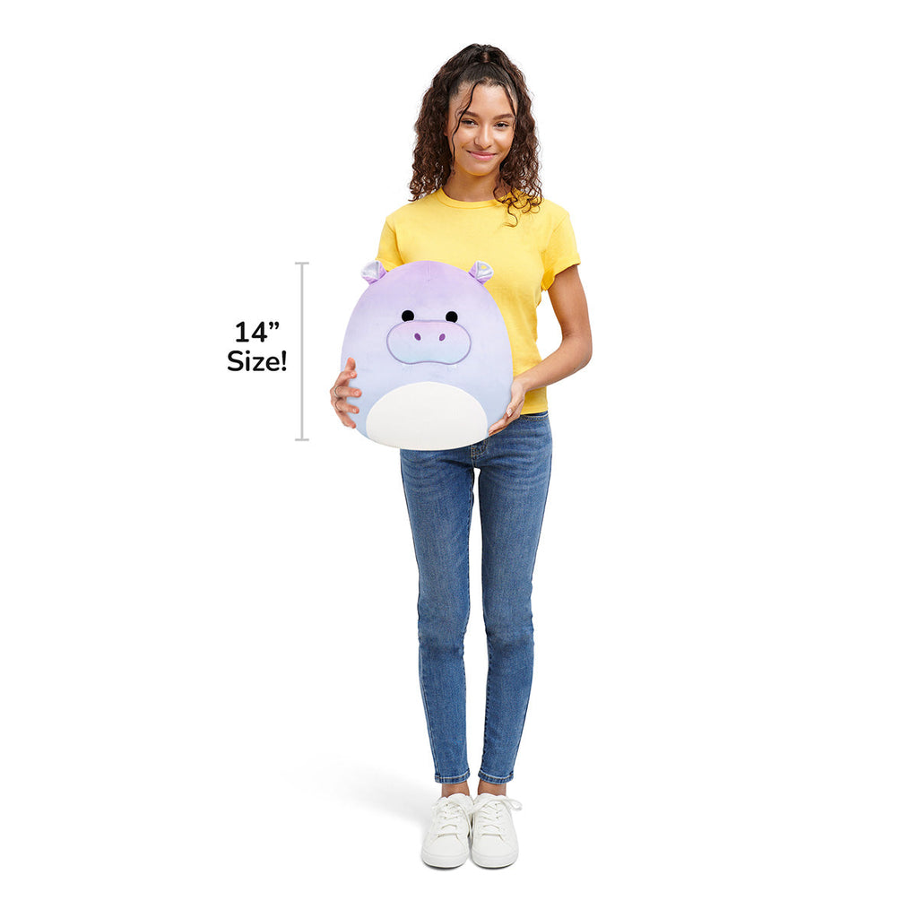 14-Inch Benedict the Purple Gradient Hippo with Sparkly Ears