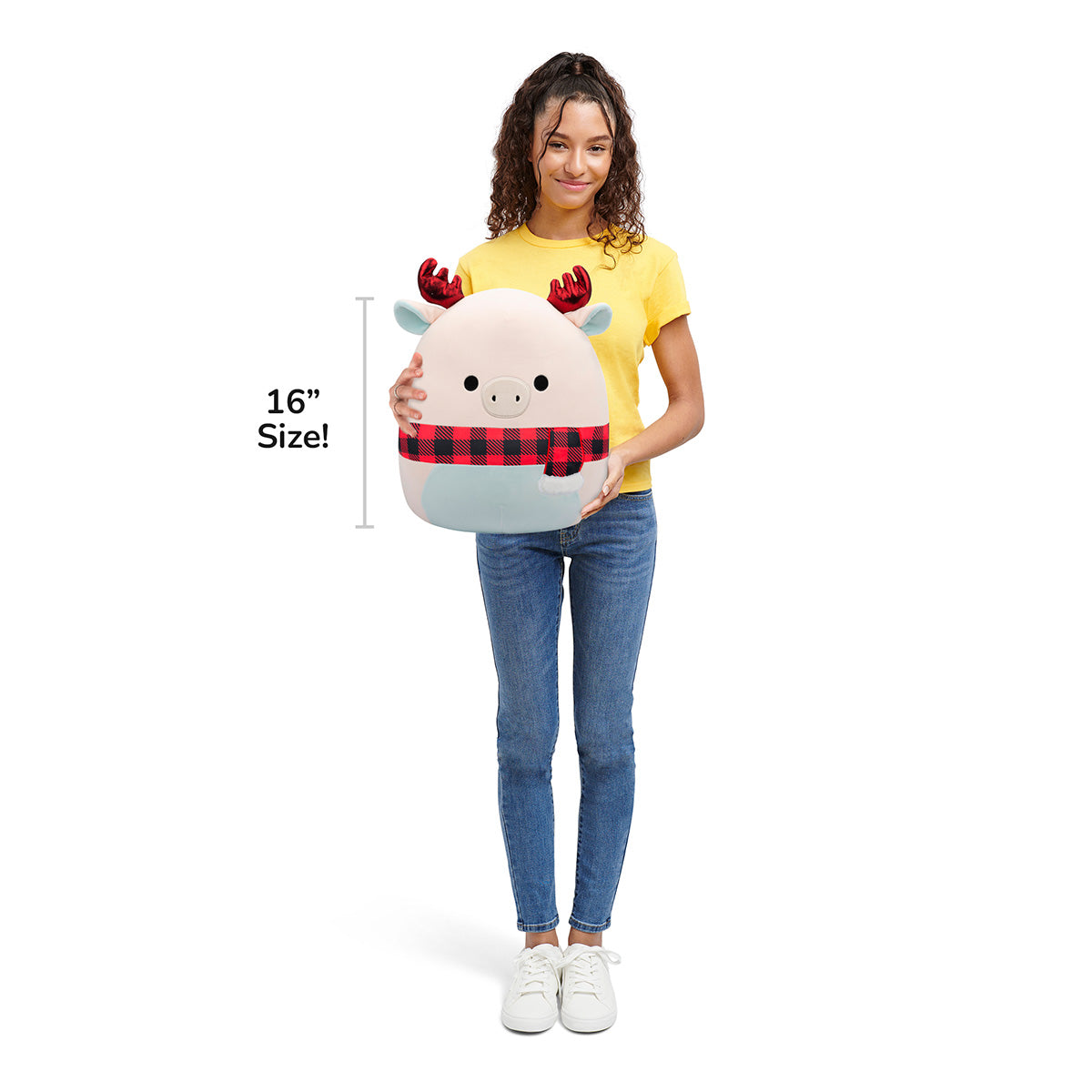 16-Inch Matthew the White Moose with Glitter Antlers