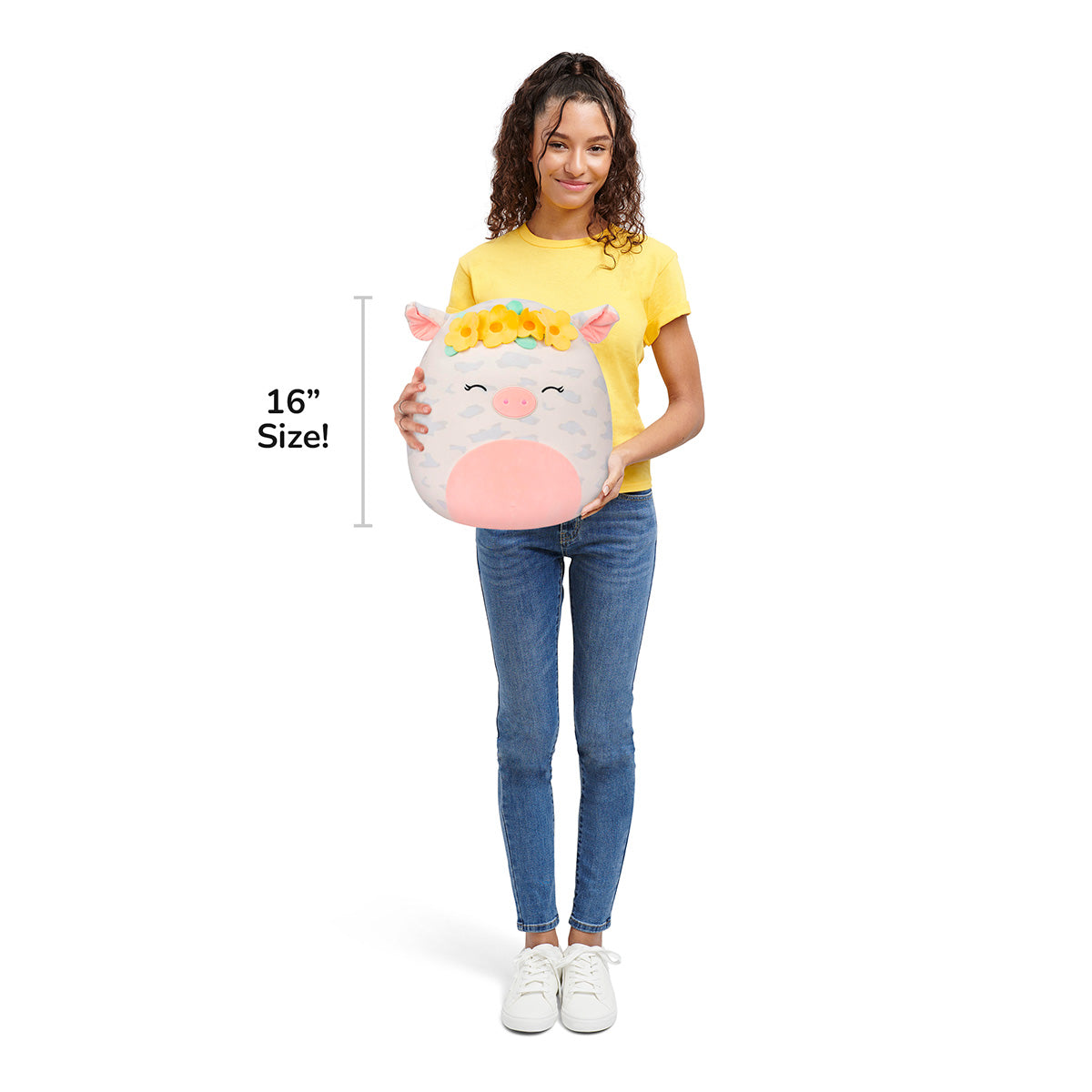 16-Inch Rosie the Spotted Pig with Yellow Flower Crown