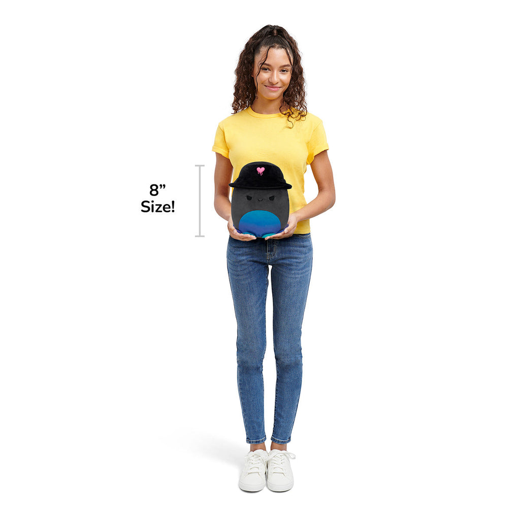 8-Inch Yoko the Charcoal Grey Octopus with Bucket Hat